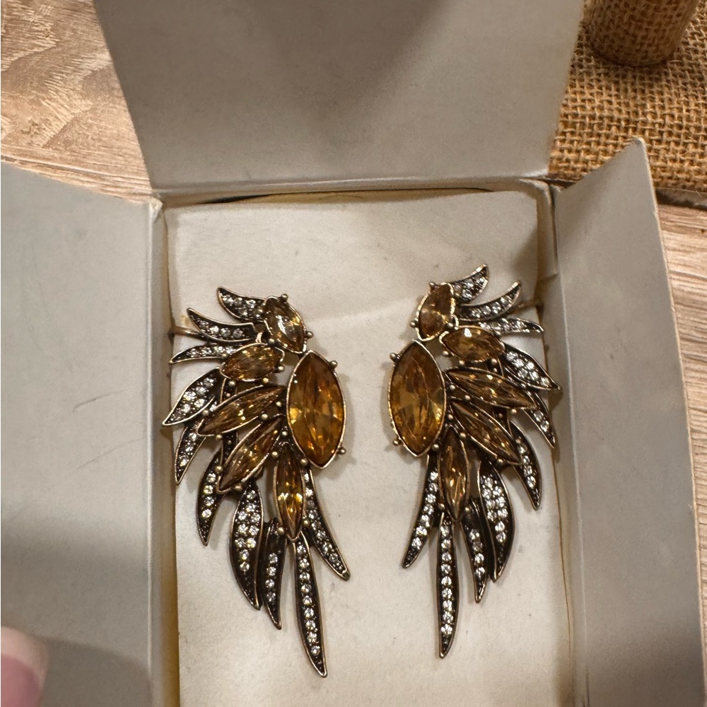 mark. Gold and Silver Leaf Earrings